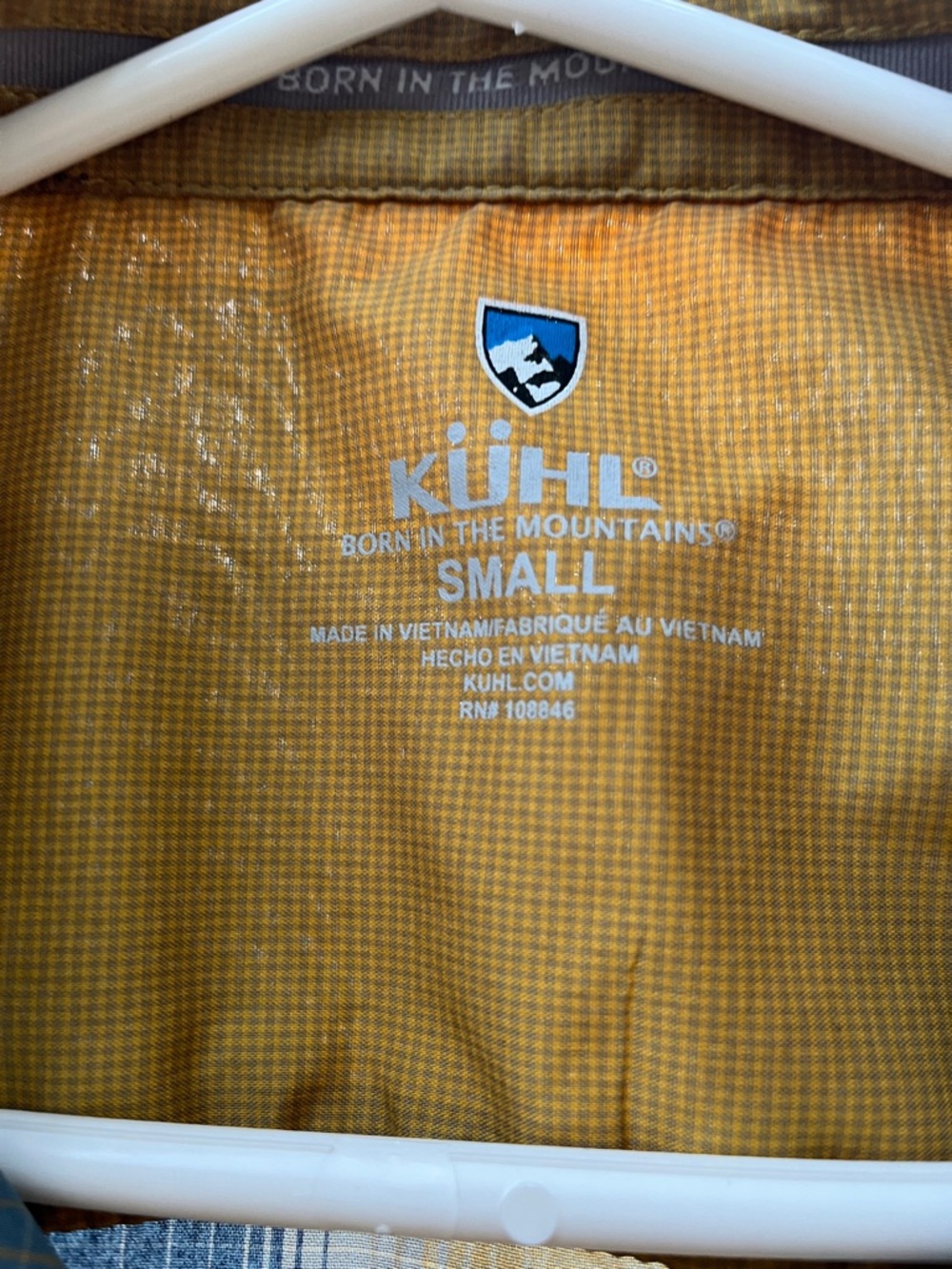 KÜHL Men's Blue and  Mustard Yellow Outdoor Button Front Shirt Size S - Picture 3 of 10